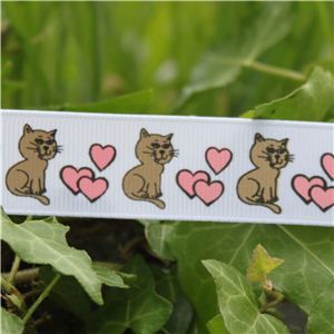 Animal Cuties - Cat & Hearts/White